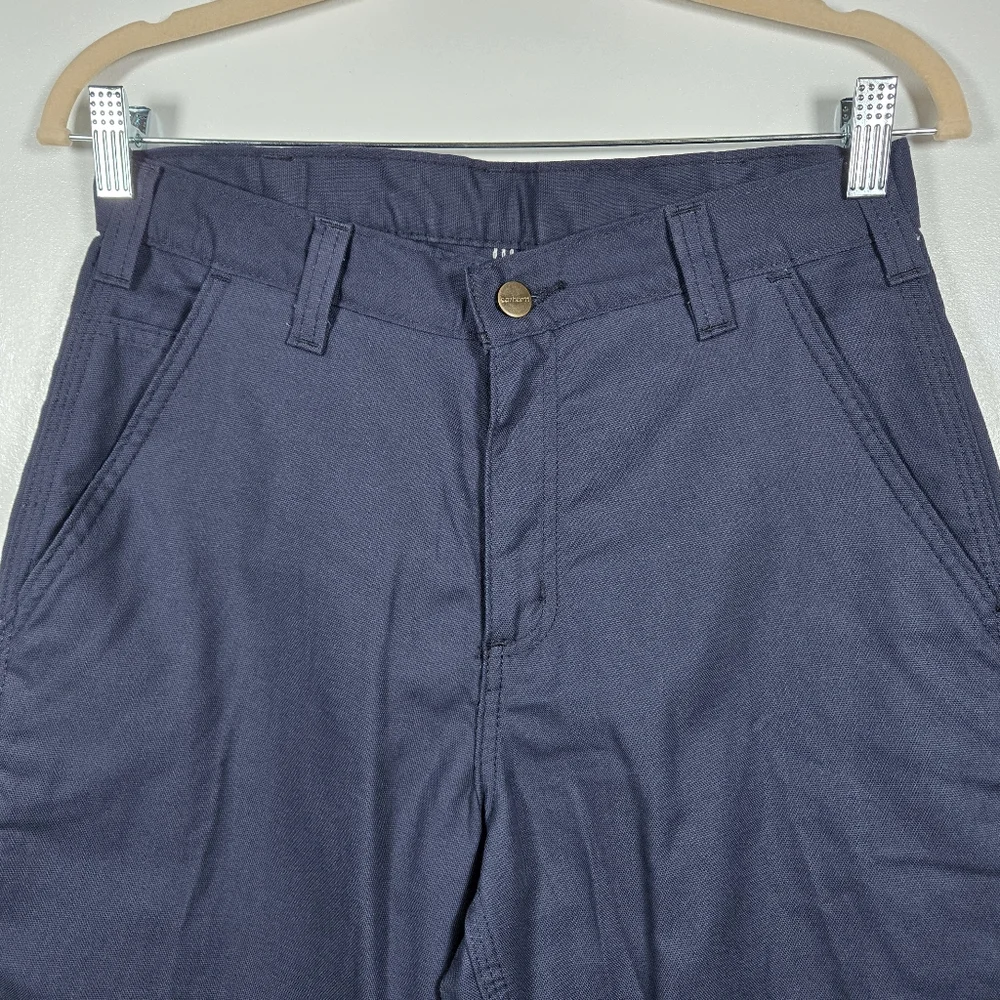 Carhartt Navy Blue Dungaree Fit Uniflorm Pants Mens Size 29 TAILORED INSEAM